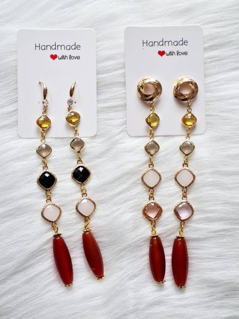 Coral Rose Drop Earrings Collection – Gold plated with Coral beads