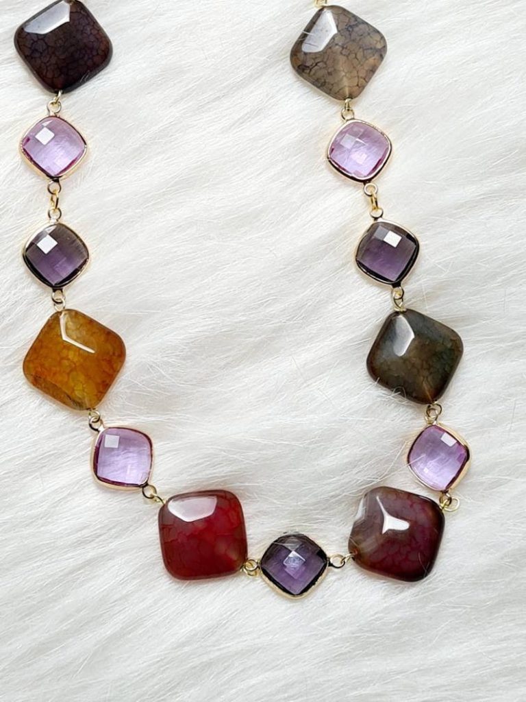 Kasia Necklace -Array of warm hues such as garnet, coral and opal …. a must have for all occasions!