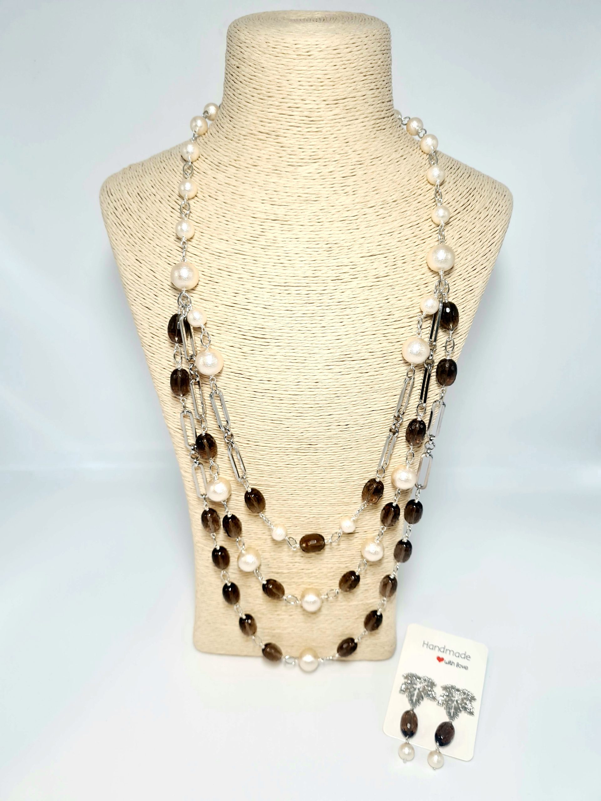 Tian Necklace set –  Quartz and Pearl