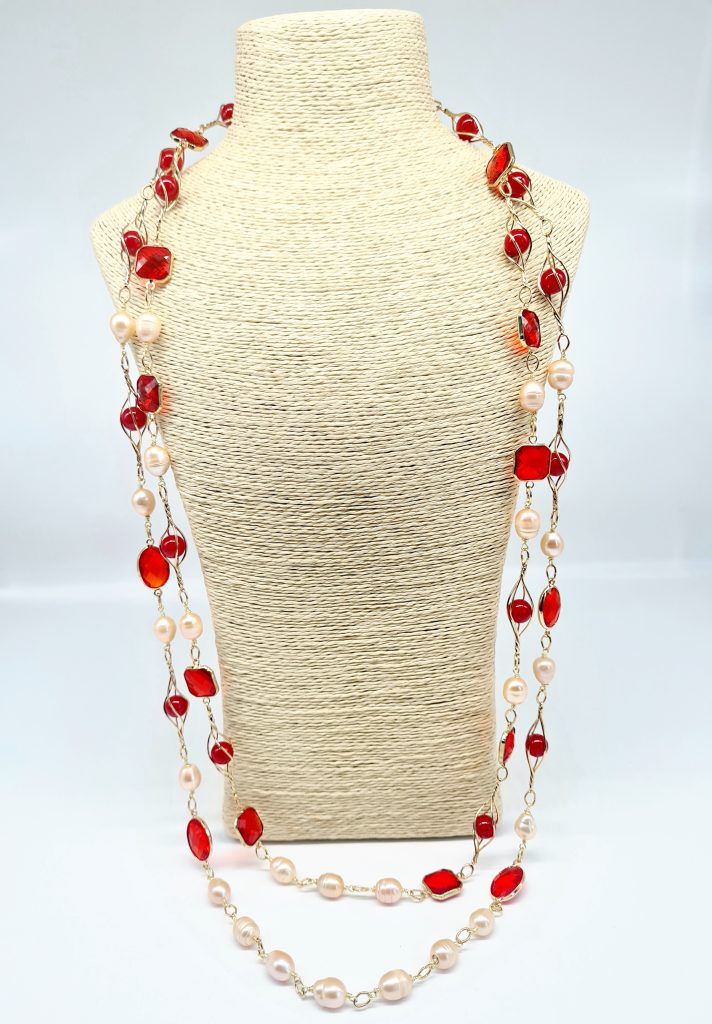 Tutu Pearl and Crystal Necklace set